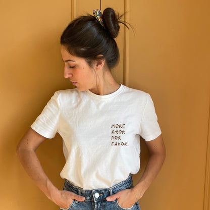 T-shirt More Amor Por Favor Léopard